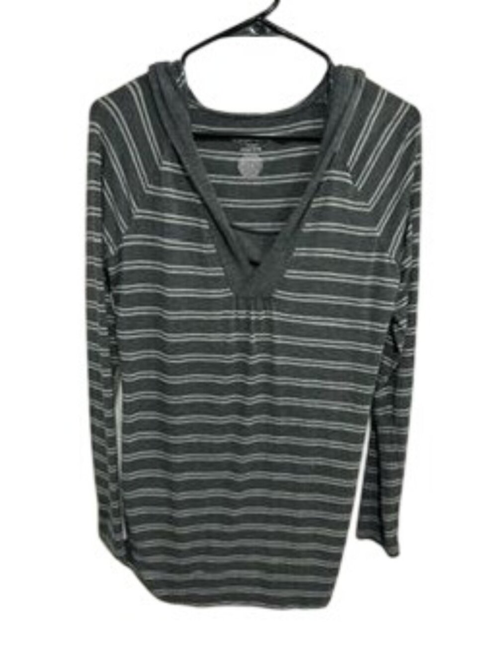 Liz Lange Maternity Large Striped Long Sleeve Hoodie Nursing Friendly Cozycore